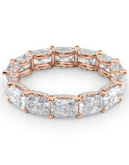 4.3ct East West Radiant U Pave Prong Eternity RG