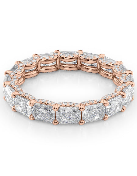 2.3ct East West Radiant U Pave Prong Eternity RG