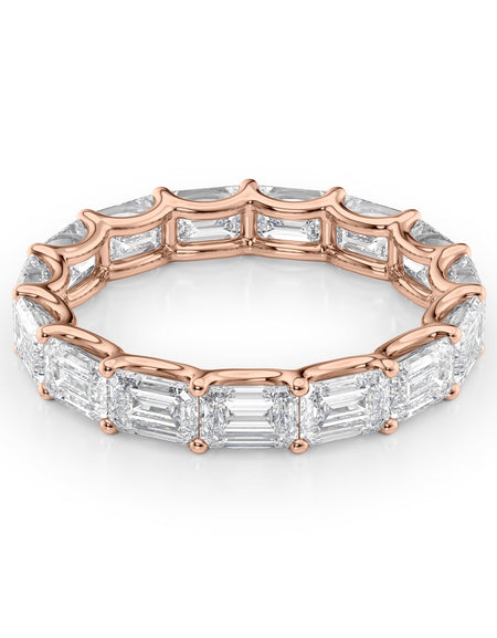 4.5ct East West Emerald U Prong Eternity RG