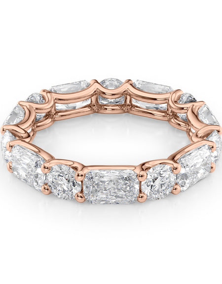 4.6ct Alternating Radiant and Round U Prong Eternity RG