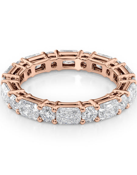 2.8ct Alternating Radiant and Round Basket Eternity RG