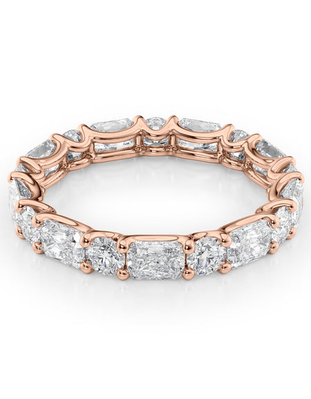 2.8ct Alternating Radiant and Round U Prong Eternity RG