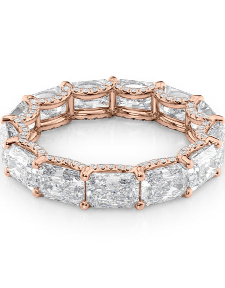 5.3ct East West Radiant U Pave Prong Eternity RG