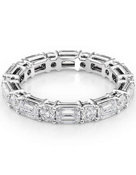 3.3ct Alternating Emerald and Round Basket Eternity WG