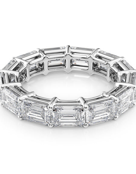 6ct East West Emerald Eternity WG