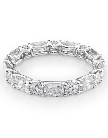 2.8ct Alternating Radiant and Round U Prong Eternity WG