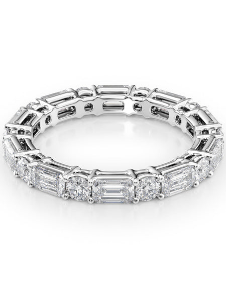 2.6ct Alternating Emerald and Round Basket Eternity WG