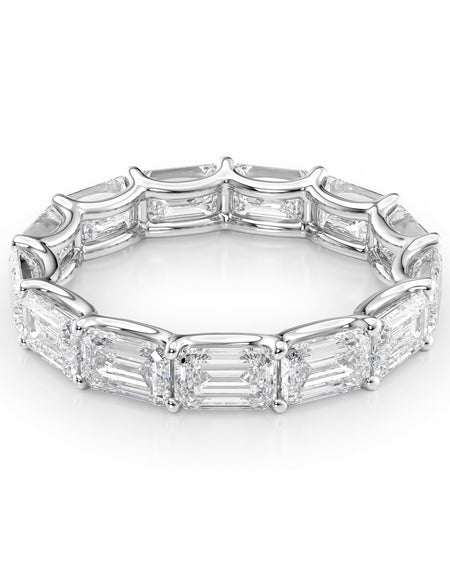 5ct East West Emerald U Prong Eternity WG