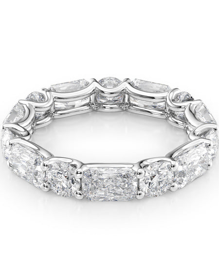 4.6ct Alternating Radiant and Round U Prong Eternity WG