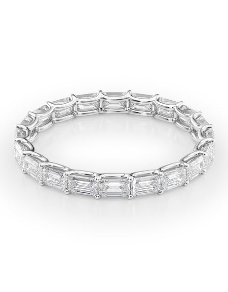 2ct East West Emerald U Prong Eternity WG