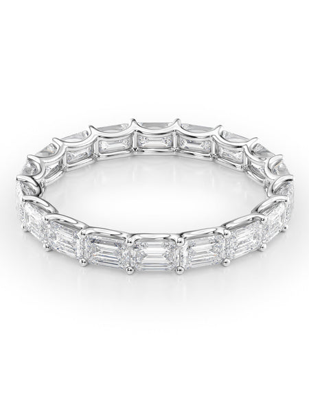 2.5ct East West Emerald U Prong Eternity WG