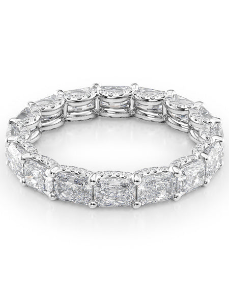 2.3ct East West Radiant U Pave Prong Eternity WG