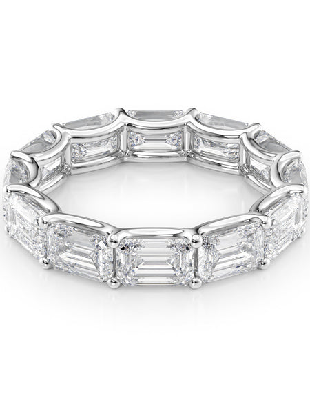 6ct East West Emerald U Prong Eternity WG