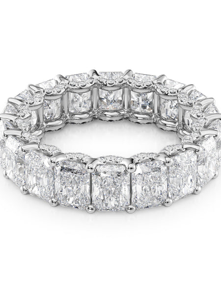 7.3ct Radiant U Pave Prong Eternity WG