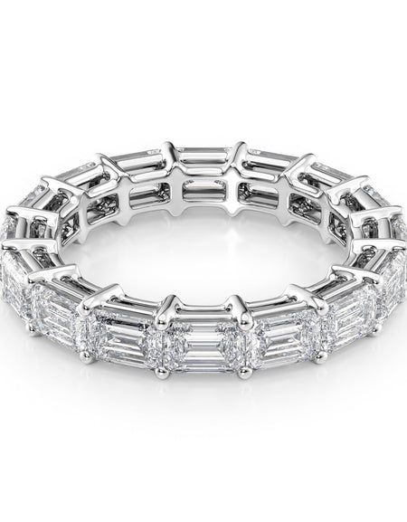 4.5ct East West Emerald Eternity WG