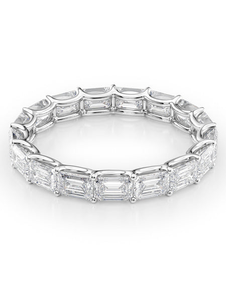 3.5ct East West Emerald U Prong Eternity WG