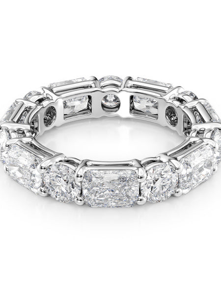 5.7ct Alternating Radiant and Round Basket Eternity WG