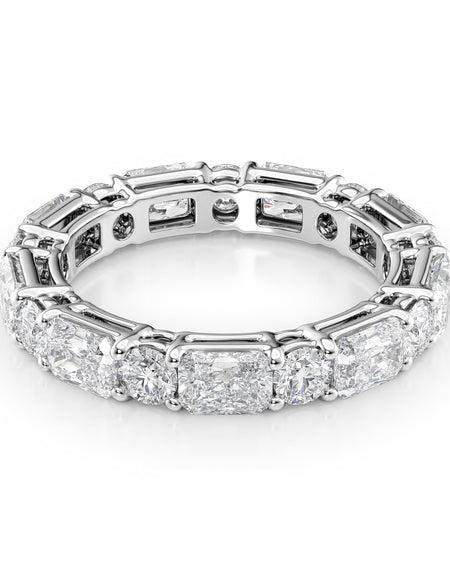 3.7ct Alternating Radiant and Round Basket Eternity WG