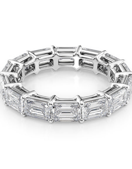 5ct East West Emerald Eternity WG