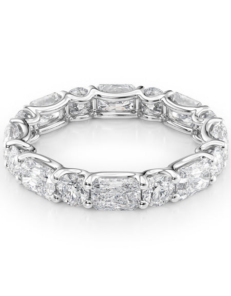 3.7ct Alternating Radiant and Round U Prong Eternity WG