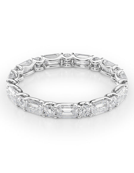 2ct Alternating Emerald and Round U Prong Eternity WG