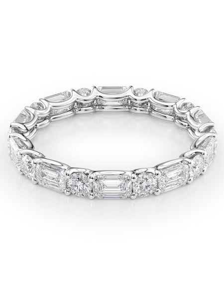 2.6ct Alternating Emerald and Round U Prong Eternity WG