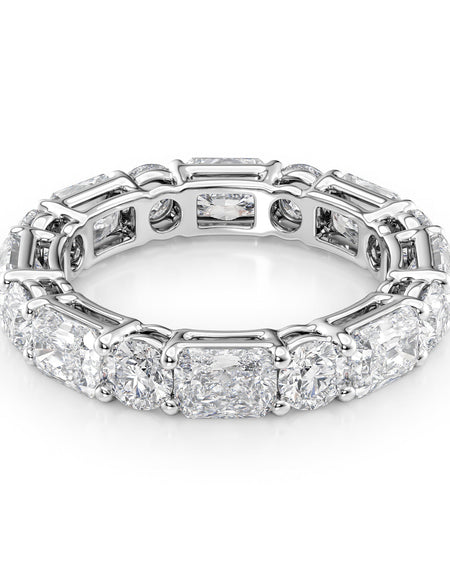 4.6ct Alternating Radiant and Round Basket Eternity WG