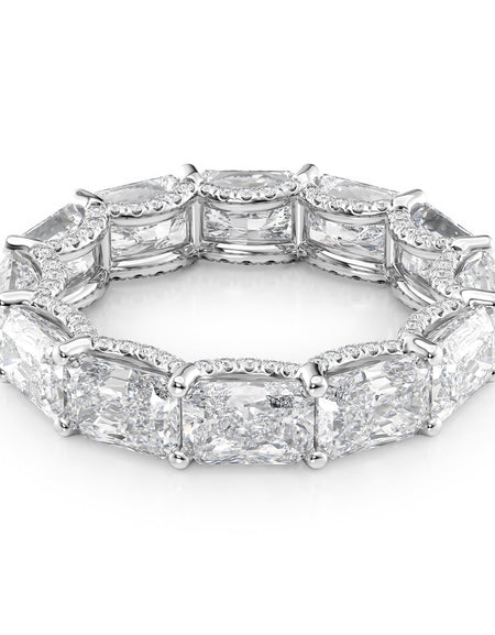 6.3ct East West Radiant U Pave Prong Eternity WG