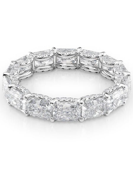 4.3ct East West Radiant U Pave Prong Eternity WG