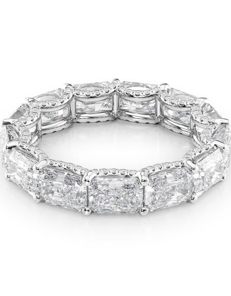 5.3ct East West Radiant U Pave Prong Eternity WG