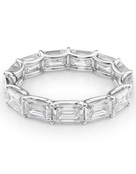 5ct East West Emerald U Prong Eternity WG