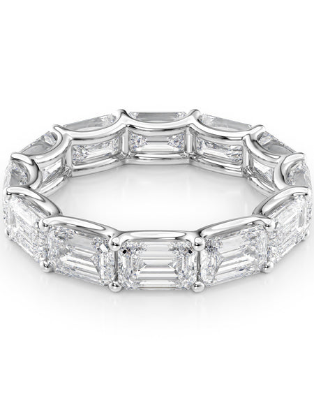 6ct East West Emerald U Prong Eternity WG