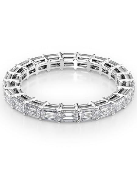 2ct East West Emerald Eternity WG