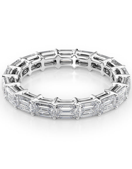 3.5ct East West Emerald Eternity WG