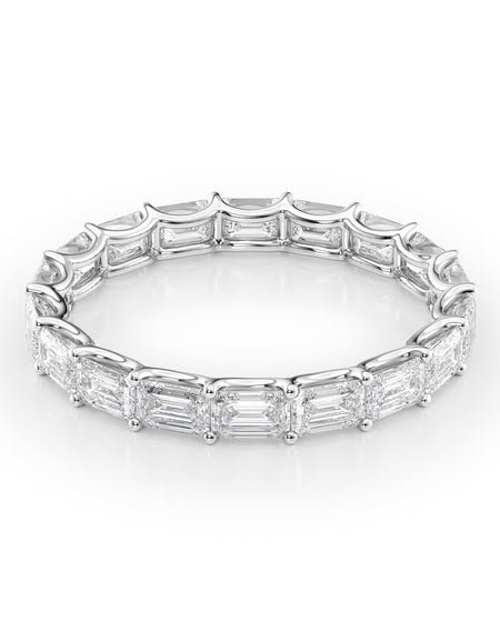 2.5ct East West Emerald U Prong Eternity WG