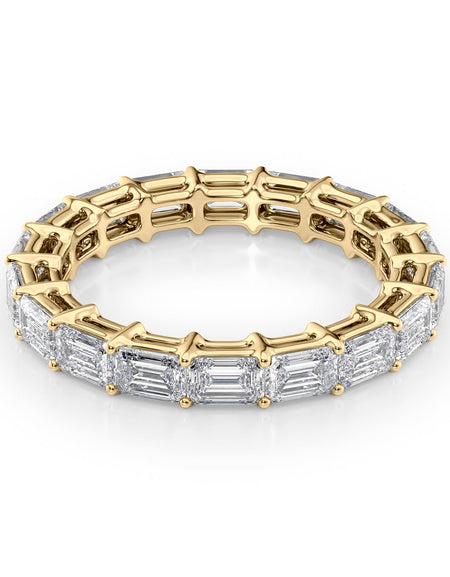 3.5ct East West Emerald Eternity YG