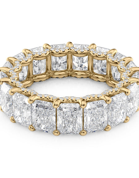 8.3ct Radiant U Pave Prong Eternity YG