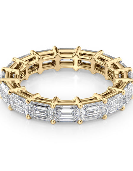 4.5ct East West Emerald Eternity YG