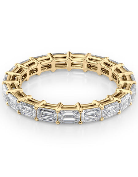 2.5ct East West Emerald Eternity YG