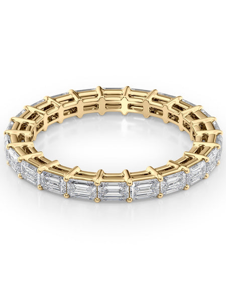 2ct East West Emerald Eternity YG