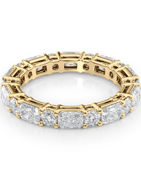 2.8ct Alternating Radiant and Round Basket Eternity YG