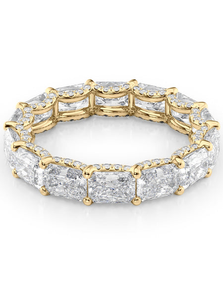 4.3ct East West Radiant U Pave Prong Eternity YG