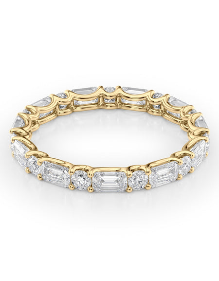 2ct Alternating Emerald and Round U Prong Eternity YG