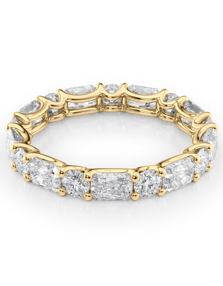 2.8ct Alternating Radiant and Round U Prong Eternity YG