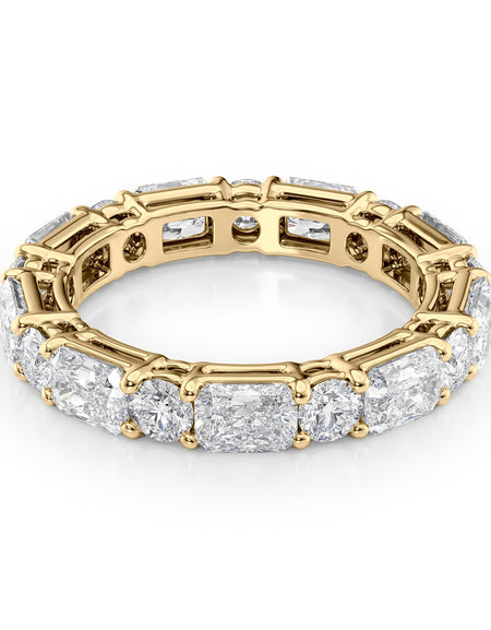 3.7ct Alternating Radiant and Round Basket Eternity YG