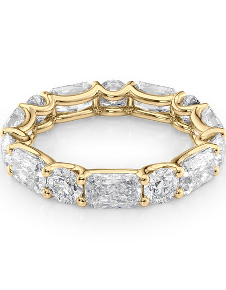 4.6ct Alternating Radiant and Round U Prong Eternity YG