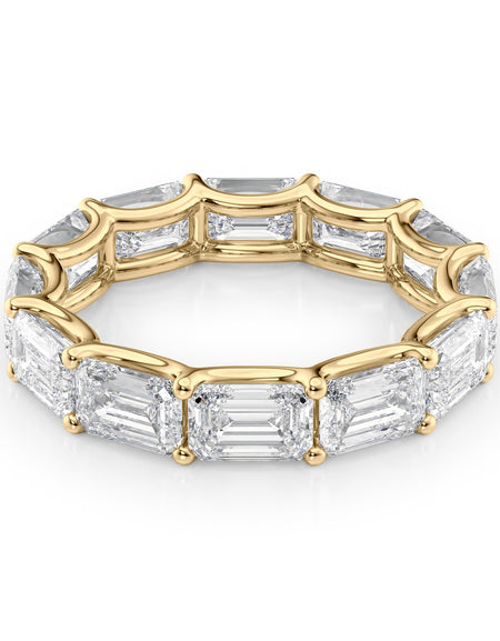 6ct East West Emerald U Prong Eternity YG