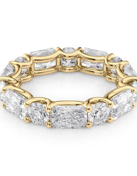 5.7ct Alternating Radiant and Round U Prong Eternity YG
