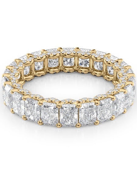 4.3ct Radiant U Pave Prong Eternity YG