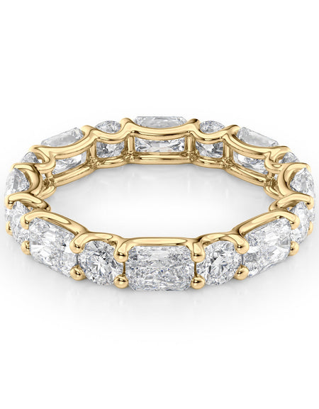 3.7ct Alternating Radiant and Round U Prong Eternity YG